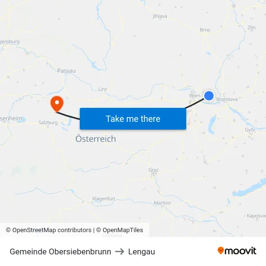 Gemeinde Obersiebenbrunn to Lengau map