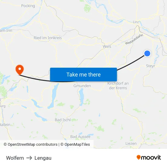 Wolfern to Lengau map