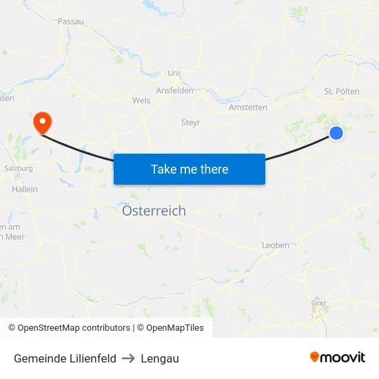 Gemeinde Lilienfeld to Lengau map