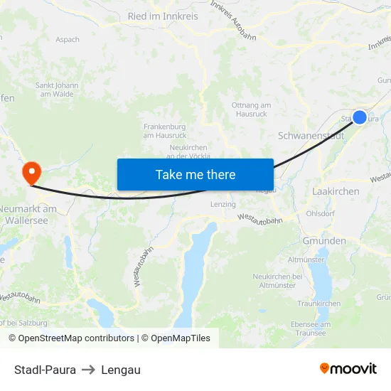 Stadl-Paura to Lengau map