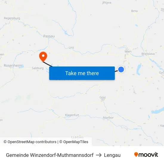 Gemeinde Winzendorf-Muthmannsdorf to Lengau map