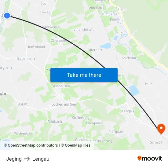 Jeging to Lengau map