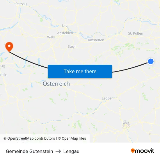 Gemeinde Gutenstein to Lengau map