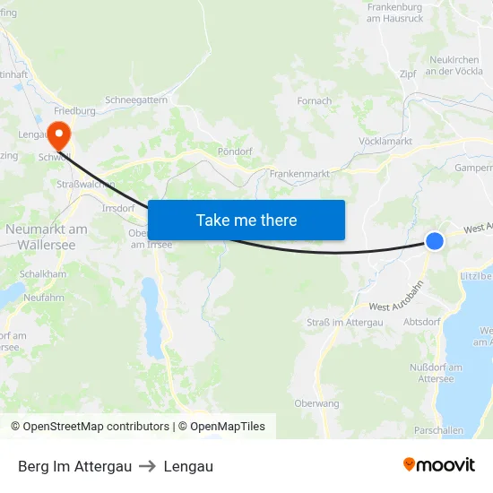 Berg Im Attergau to Lengau map