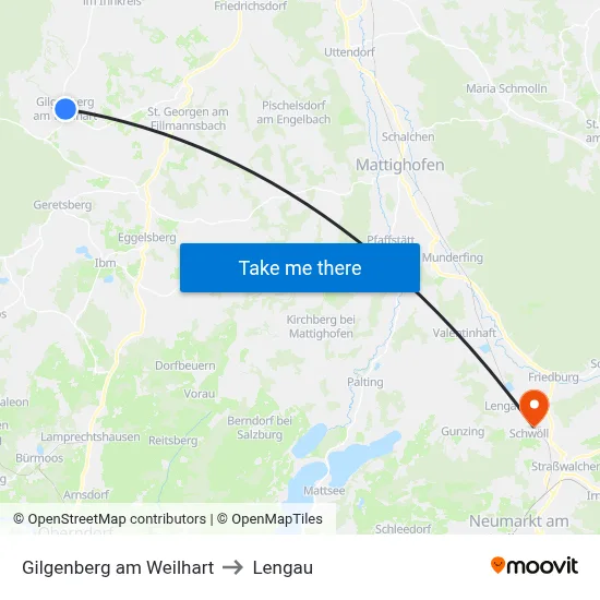 Gilgenberg am Weilhart to Lengau map