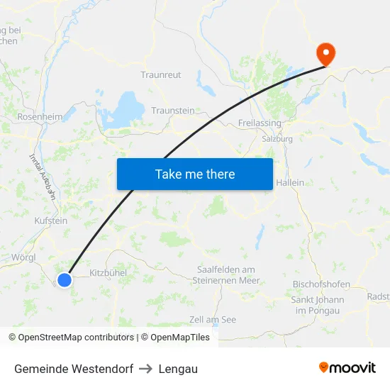 Gemeinde Westendorf to Lengau map