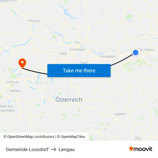 Gemeinde Loosdorf to Lengau map
