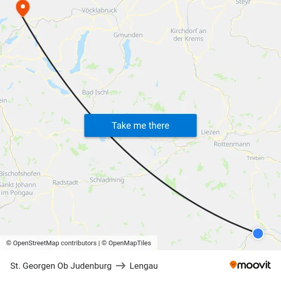 St. Georgen Ob Judenburg to Lengau map