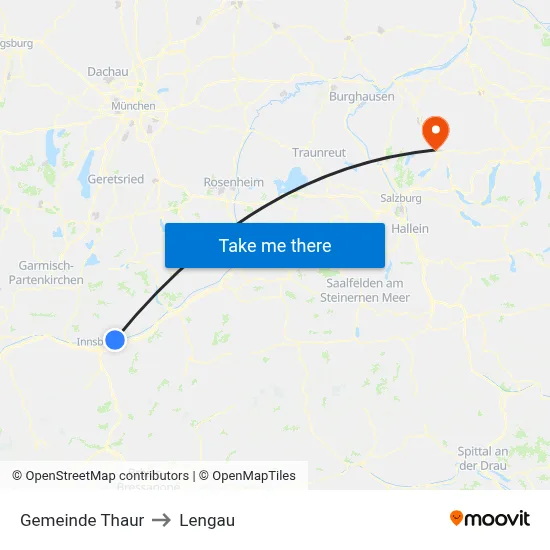 Gemeinde Thaur to Lengau map