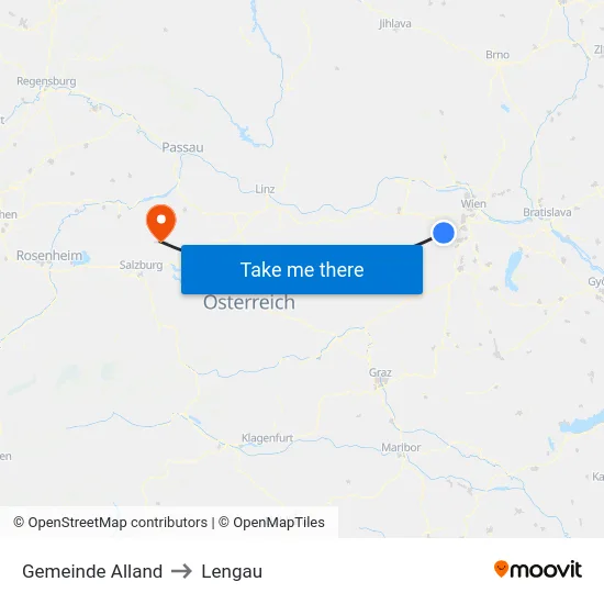 Gemeinde Alland to Lengau map