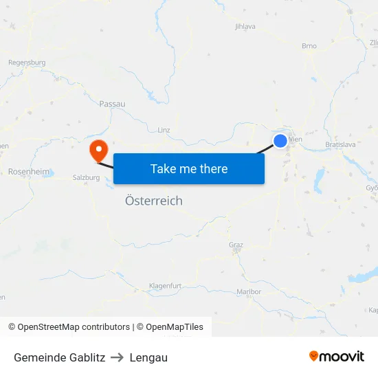 Gemeinde Gablitz to Lengau map