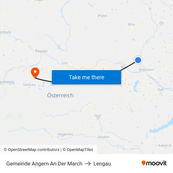 Gemeinde Angern An Der March to Lengau map
