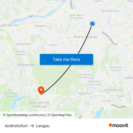 Andrichsfurt to Lengau map