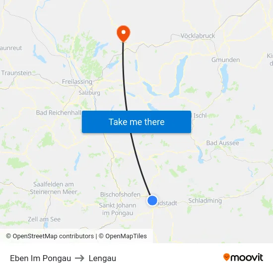 Eben Im Pongau to Lengau map