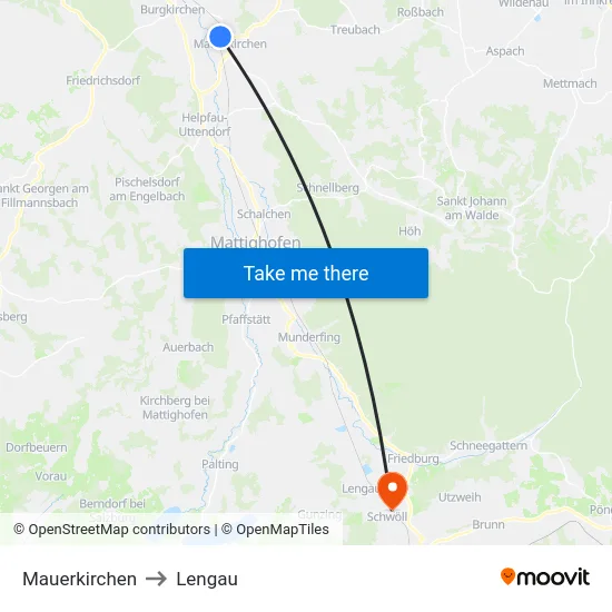 Mauerkirchen to Lengau map