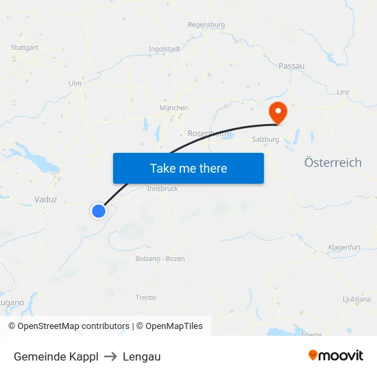 Gemeinde Kappl to Lengau map