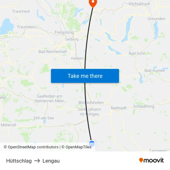 Hüttschlag to Lengau map