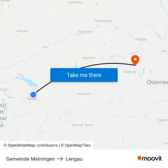 Gemeinde Meiningen to Lengau map