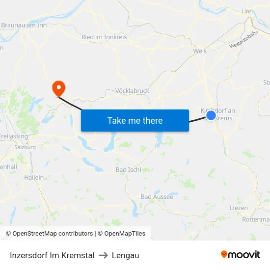 Inzersdorf Im Kremstal to Lengau map