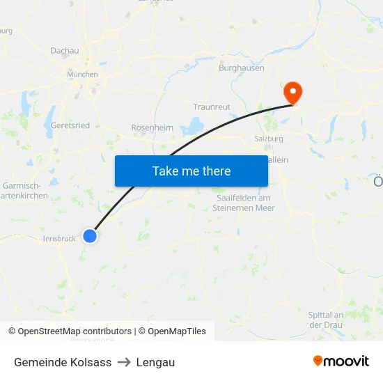 Gemeinde Kolsass to Lengau map
