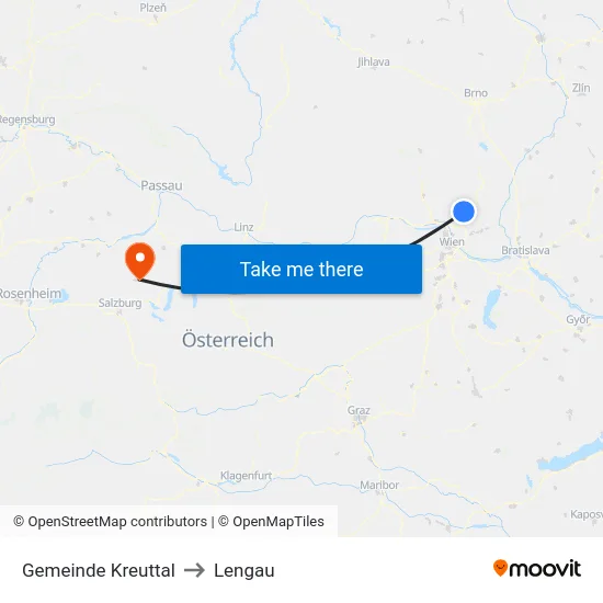 Gemeinde Kreuttal to Lengau map