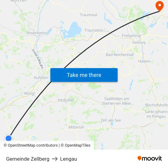Gemeinde Zellberg to Lengau map