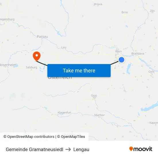 Gemeinde Gramatneusiedl to Lengau map