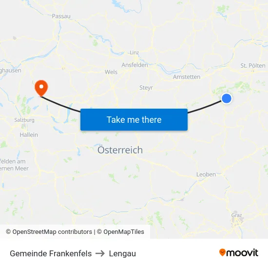 Gemeinde Frankenfels to Lengau map