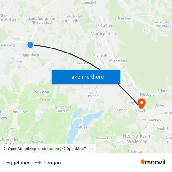 Eggelsberg to Lengau map