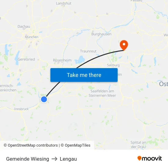 Gemeinde Wiesing to Lengau map