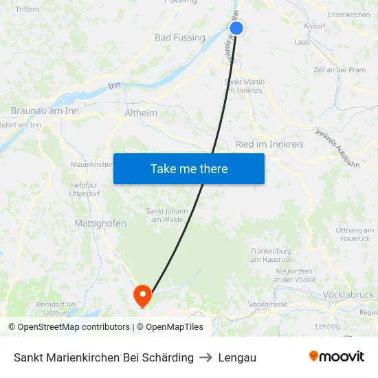 Sankt Marienkirchen Bei Schärding to Lengau map