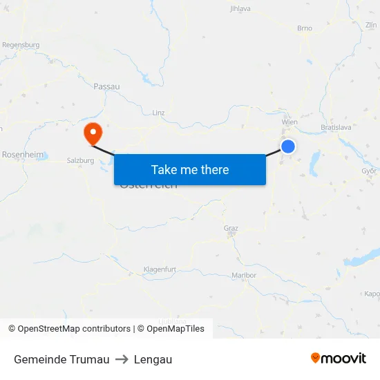 Gemeinde Trumau to Lengau map