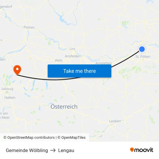 Gemeinde Wölbling to Lengau map