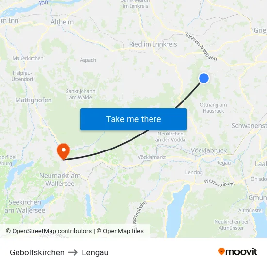 Geboltskirchen to Lengau map