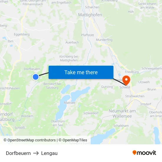 Dorfbeuern to Lengau map