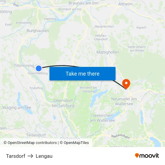 Tarsdorf to Lengau map