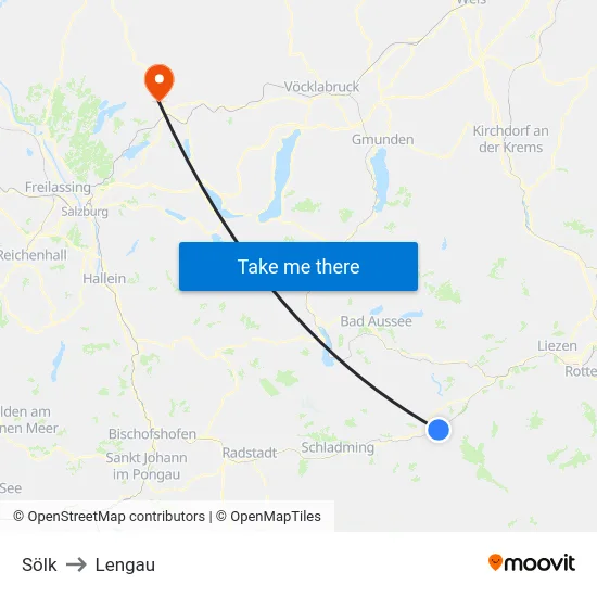 Sölk to Lengau map