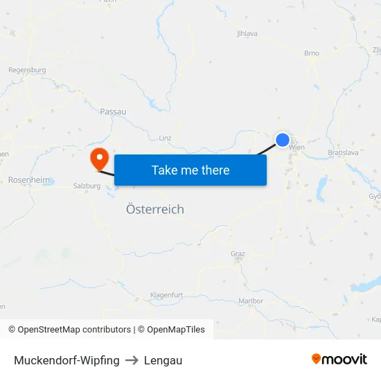 Muckendorf-Wipfing to Lengau map