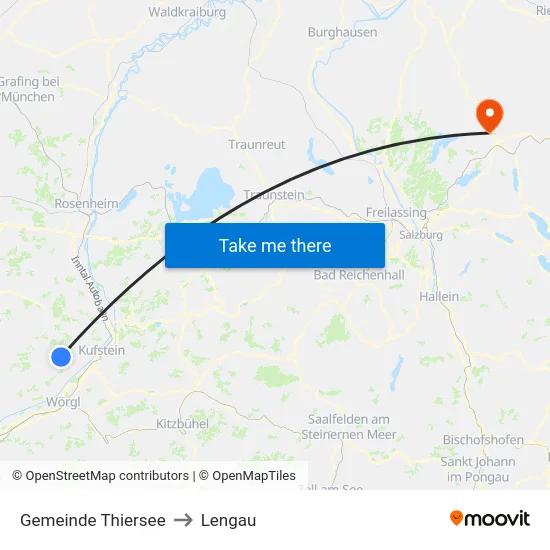 Gemeinde Thiersee to Lengau map