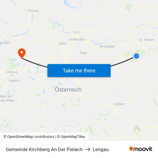 Gemeinde Kirchberg An Der Pielach to Lengau map