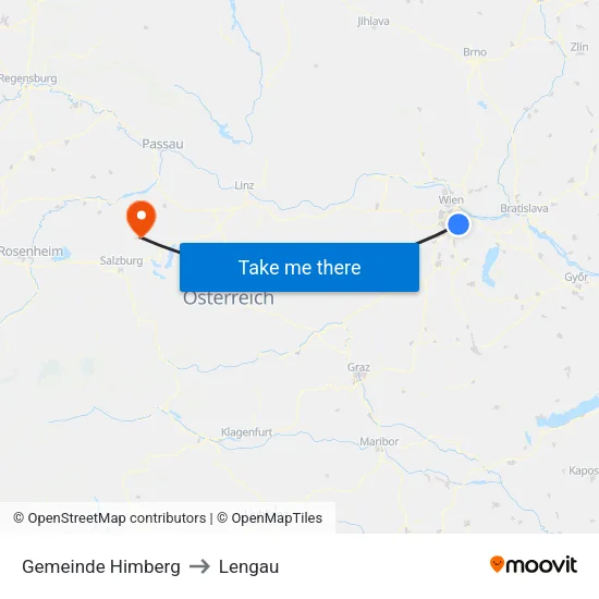 Gemeinde Himberg to Lengau map