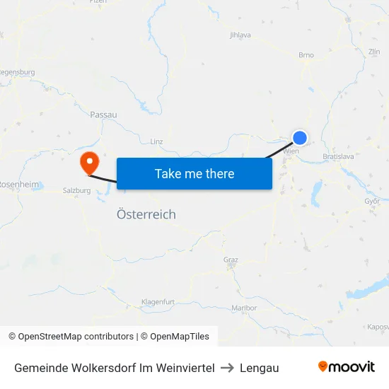 Gemeinde Wolkersdorf Im Weinviertel to Lengau map