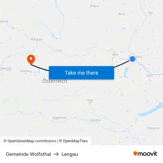 Gemeinde Wolfsthal to Lengau map