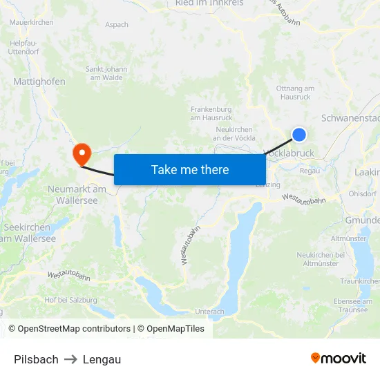 Pilsbach to Lengau map