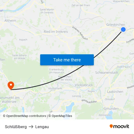 Schlüßlberg to Lengau map