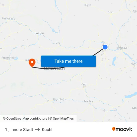1., Innere Stadt to Kuchl map