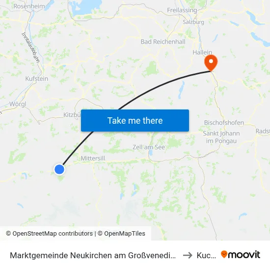 Marktgemeinde Neukirchen am Großvenediger to Kuchl map