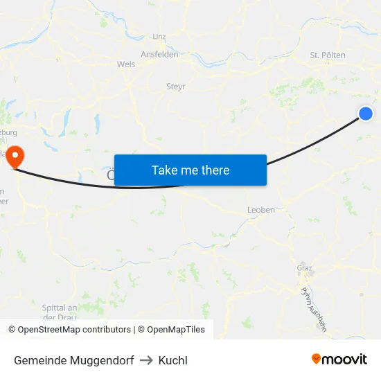 Gemeinde Muggendorf to Kuchl map