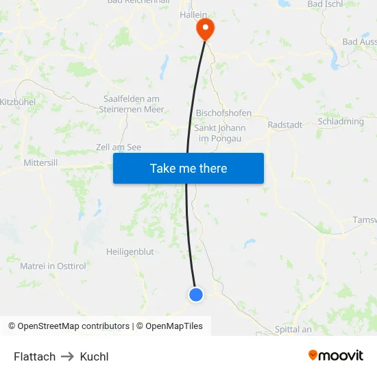 Flattach to Kuchl map