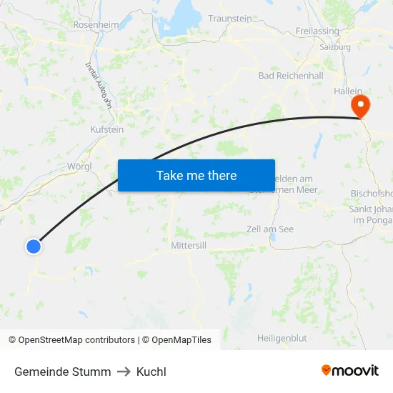 Gemeinde Stumm to Kuchl map